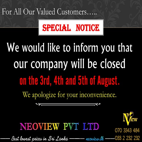 CLOSING DATE Closing Date Notice Neoview